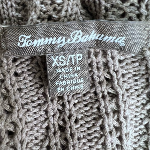 Tommy Bahama Tan Knit Linen Vneck Long Sleeve Shirt Size XS Neutral Classic - Picture 9 of 10